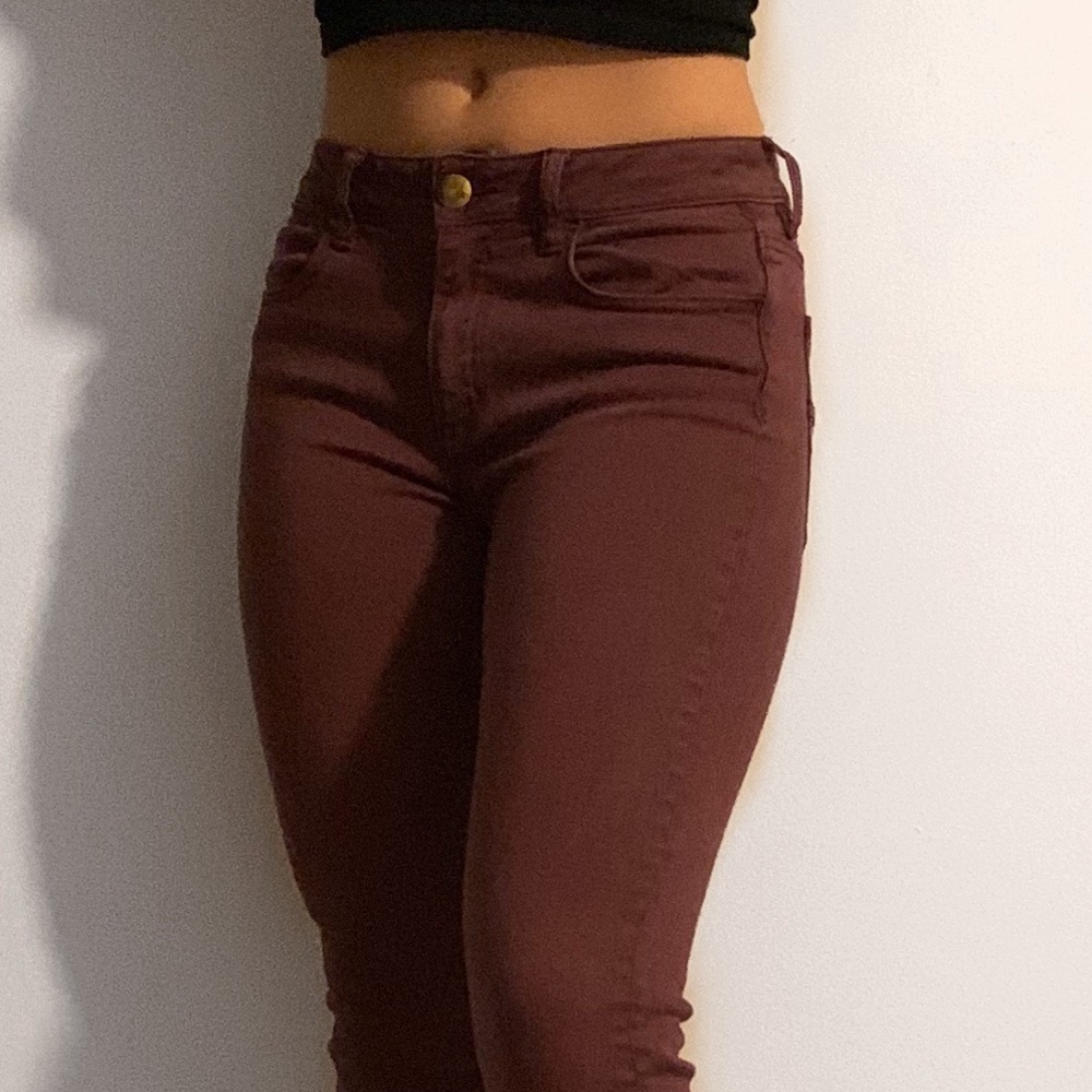 maroon high rise american eagle jeggings